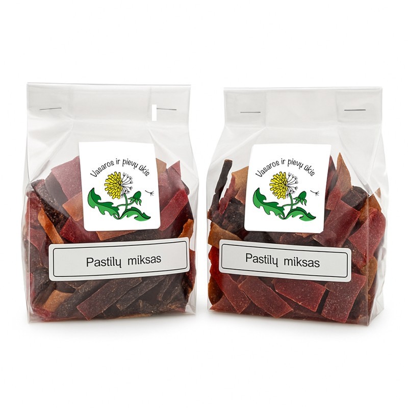 Pastilų miksas (vaisių - uogų juostelės) 100 gr