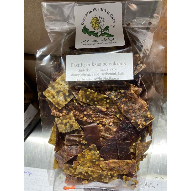 Pastilų miksas (vaisių - uogų juostelės) 50 gr